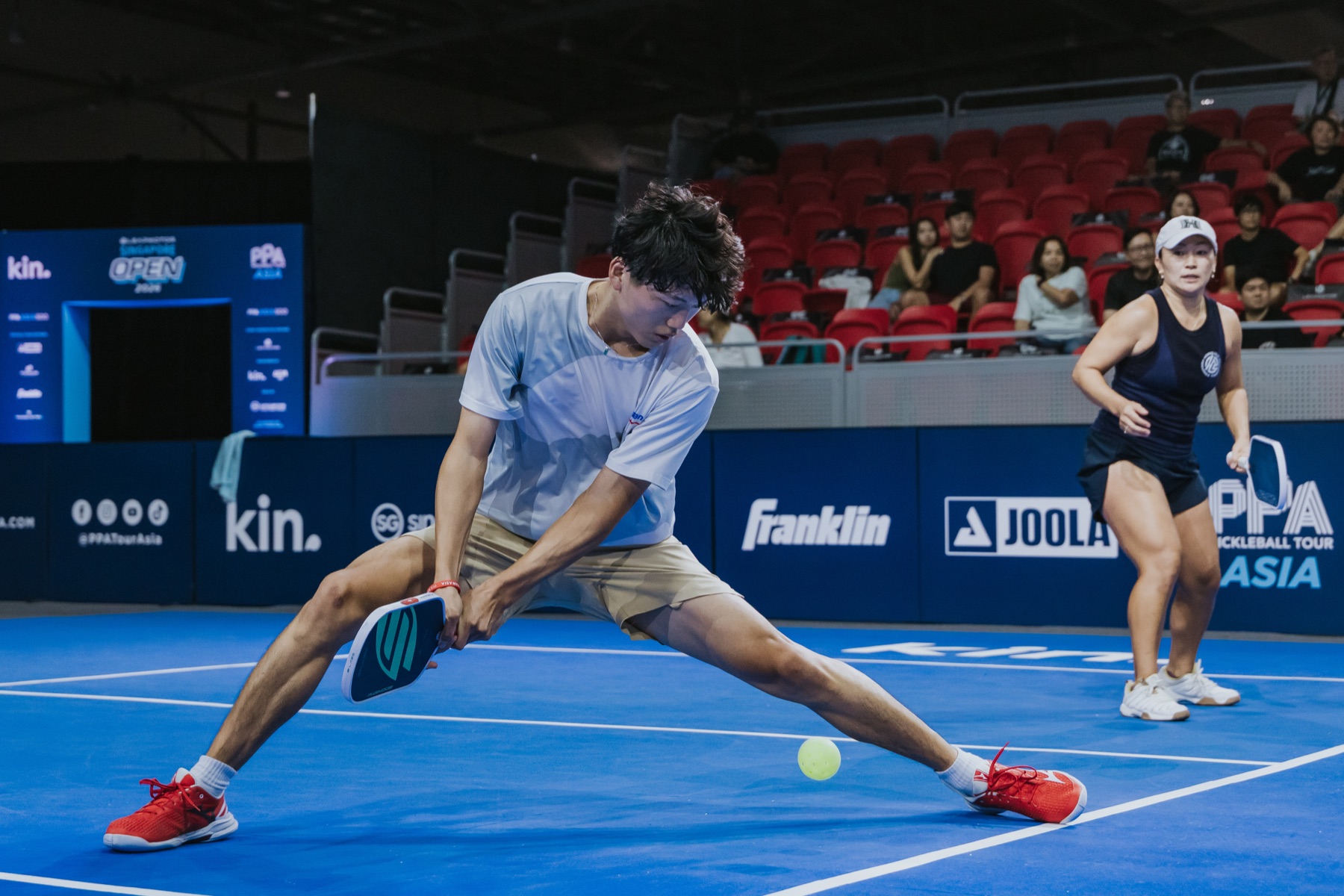 PPA Asia Singapore Openで低いボールに反応する畠山成冴